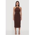 thumbnail image 1 of Women's Metallic Neck Detail Side Ruched Midi Dress, 1 of 4