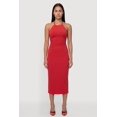 thumbnail image 1 of Women's Metallic Neck Detail Side Ruched Midi Dress, 1 of 4