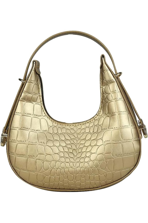 Women's Metallic PU Leather Handbag Top Handle Hobo Purse Shoulder Bags