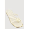 thumbnail image 1 of Women's Metallic Pendant Thong Slide Sandals, 1 of 3