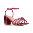 thumbnail image 1 of Women's Metallic Rhinestone Knot Evening Party Heeled Sandals, 1 of 2