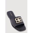 thumbnail image 1 of Women's Metallic Rhinestone Pendant Single Band Open Toe Sandals, 1 of 3