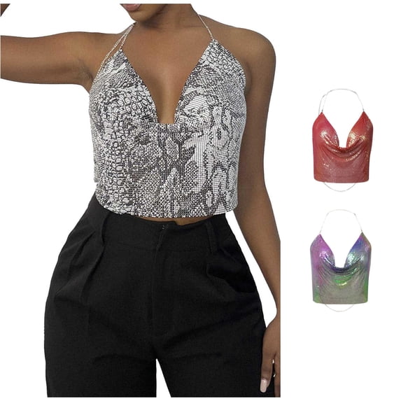 Women's Metallic Sequin Top For Party Nightclub And Music Festival Design Slim Fit Women Top Loose
