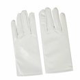 thumbnail image 1 of Women's Metallic Short Gloves Stretchy Breathable Formal Gloves for Evening Parties White Free Size, 1 of 1