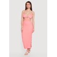 thumbnail image 1 of Women's Metallic Starfish Detail Keyhole V Neck Midi Dress, 1 of 3