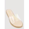thumbnail image 1 of Women's Metallic V Pendant Notched Band Slide Sandals, 1 of 3