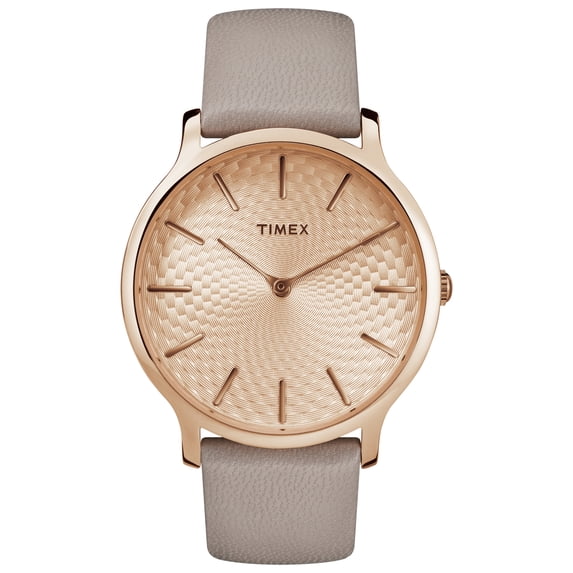 Women's Metropolitan 40mm Gray/Rose Gold-Tone Watch, Leather Strap