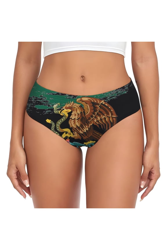 Women's Mexican Flag Pattern Hipster Underwear 3D printed Bikini Panties Briefs X-Small