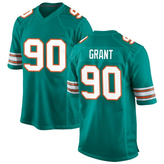 Women's Miami Grant 90 Aqua Alternate Stitched T-Shirts Sports Player Game Top, Medium