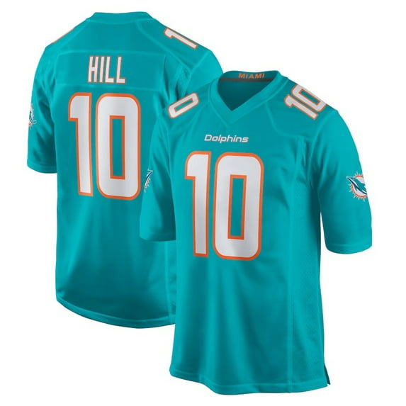 Women's Miami Hill 10 Aqua Stitched T-Shirts Sports Player Game Top, Medium