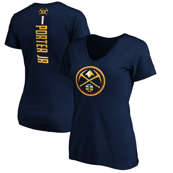 Women's Michael Porter Jr. Navy Denver Nuggets Playmaker Name & Number V-Neck T-Shirt