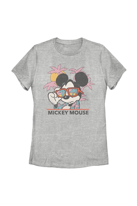 Women's Mickey & Friends Beach Ready Mickey Mouse Graphic Tee Athletic Heather 2X Large