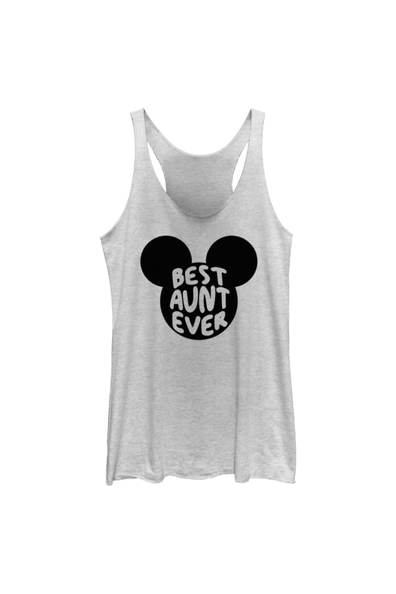 Women's Mickey & Friends Best Aunt Ever Mouse Ears Racerback Tank Top
