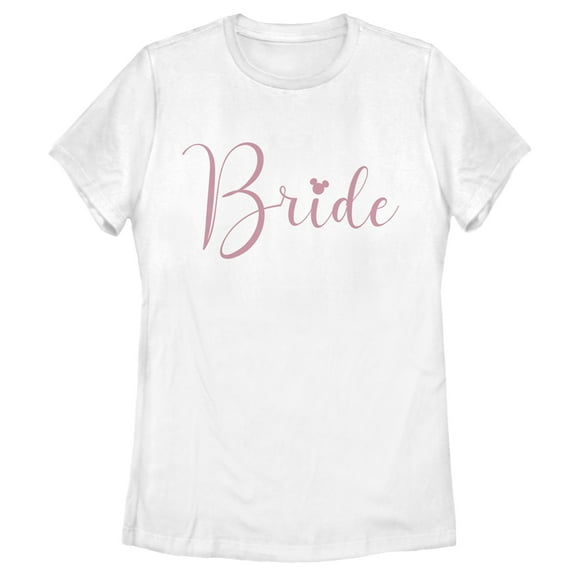 Women's Mickey & Friends Bride Silhouette  Graphic Tee White Small