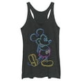 thumbnail image 1 of Women's Mickey & Friends Bright Neon Mickey Mouse Outline Racerback Tank Top Black Heather X Large, 1 of 4