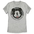 thumbnail image 1 of Women's Mickey & Friends Checkered Mickey Mouse Portrait  Graphic Tee Athletic Heather 2X Large, 1 of 4