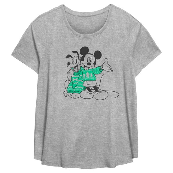 Women's Mickey & Friends Christmas Sweater Pals  Graphic T-Shirt