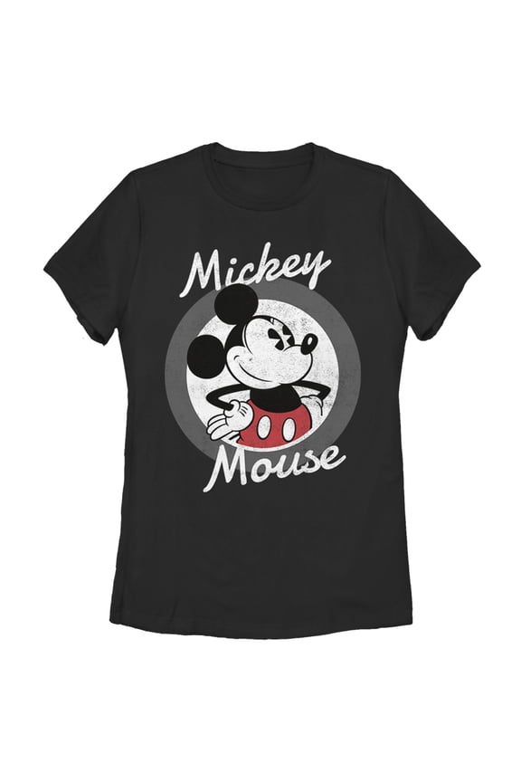 Women's Mickey & Friends Classic Circle Graphic Tee Black 2X Large