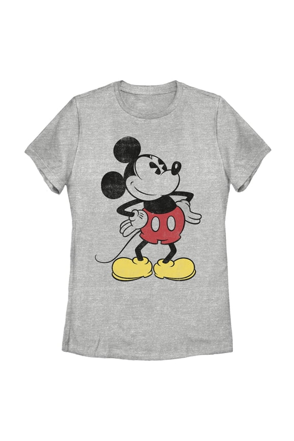 Women's Mickey & Friends Classic Mickey Distressed Graphic Tee Athletic Heather 2X Large