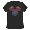 thumbnail image 1 of Women's Mickey & Friends Colorful Mandala Mickey Mouse Logo  Graphic Tee Black Large, 1 of 4