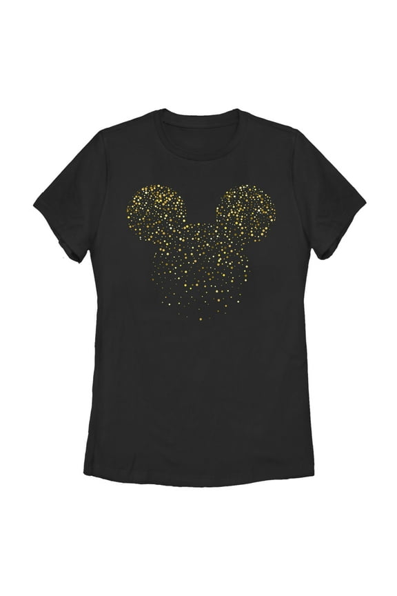 Women's Mickey & Friends Confetti Mickey Mouse Logo Graphic Tee Black X Large