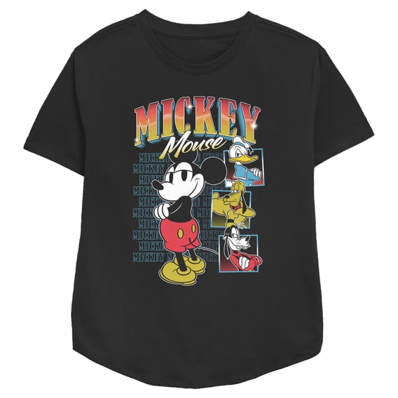 Women's Mickey & Friends Cool Crew Graphic Tee Black Large