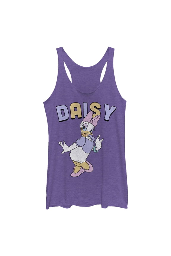 Women's Mickey & Friends Daisy Duck Racerback Tank Top Purple Heather Medium
