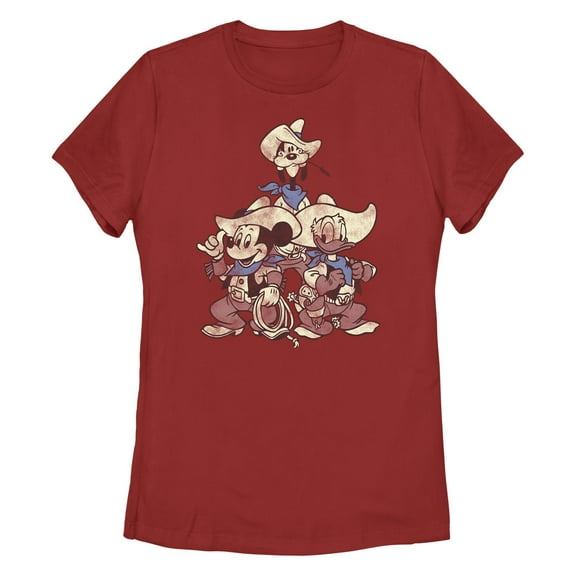 Women's Mickey & Friends Distressed Cowboy Crew Graphic T-Shirt