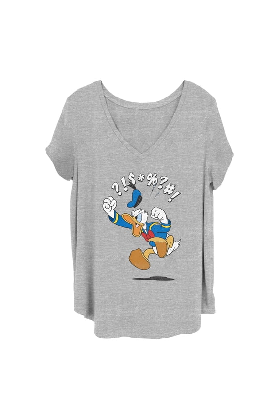 Women's Mickey & Friends Donald Duck Angry Jump Graphic T-Shirt