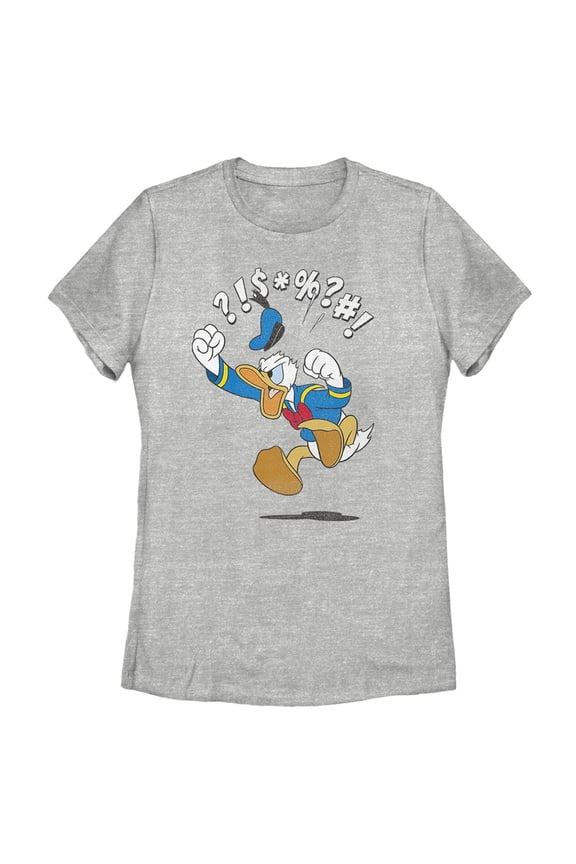 Women's Mickey & Friends Donald Duck Angry Jump Graphic Tee Athletic Heather Medium