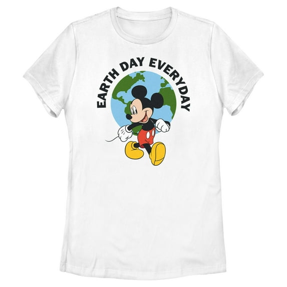 Women's Mickey & Friends Earth Day Everyday Graphic Tee White 2X Large
