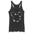 thumbnail image 1 of Women's Mickey & Friends Floral Logo Racerback Tank Top Black Heather X Large, 1 of 4