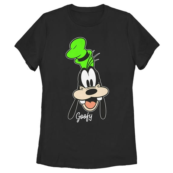 Women's Mickey & Friends Goofy Portrait Graphic Tee Black Small