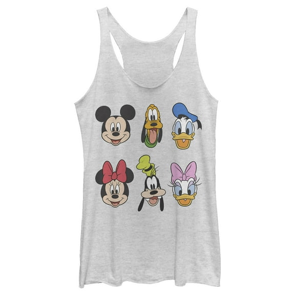 Women's Mickey & Friends Group Portraits Racerback Tank Top White Heather Small