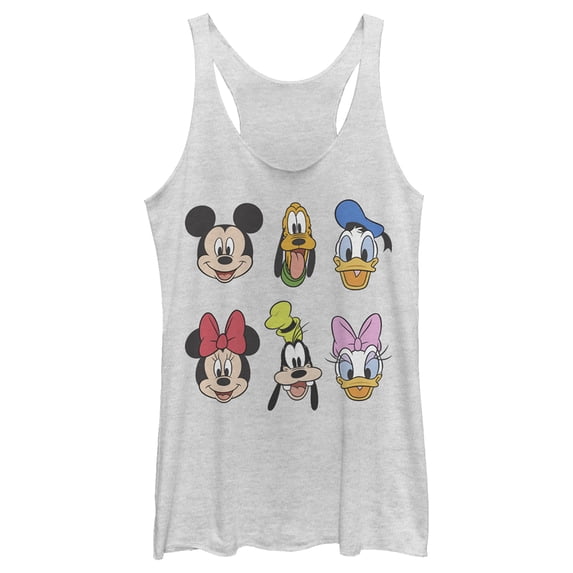 Women's Mickey & Friends Group Portraits Racerback Tank Top White Heather X Small