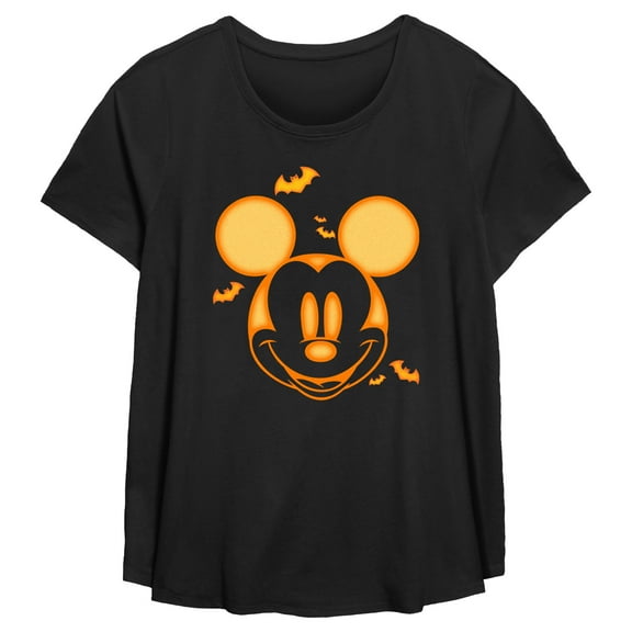 Women's Mickey & Friends Halloween Pumpkin Face  Graphic T-Shirt