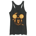 thumbnail image 1 of Women's Mickey & Friends Halloween Pumpkin Face Racerback Tank Top Black Heather Small, 1 of 4