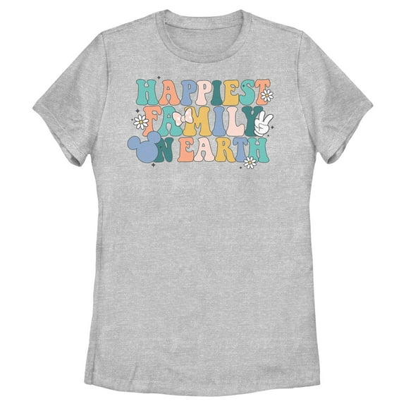 Women's Mickey & Friends Happiest Family On Earth Graphic T-Shirt