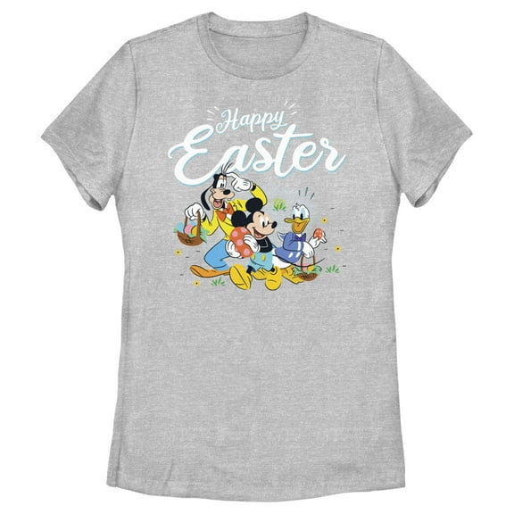 Women's Mickey & Friends Happy Easter Friends  Graphic Tee Athletic Heather X Large