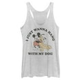 thumbnail image 1 of Women's Mickey & Friends I Just Wanna Hang with my Dog Pluto  Racerback Tank Top White Heather Small, 1 of 4
