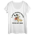 thumbnail image 1 of Women's Mickey & Friends I Just Wanna Hang with my Dog Pluto  Scoop Neck White X Large, 1 of 4