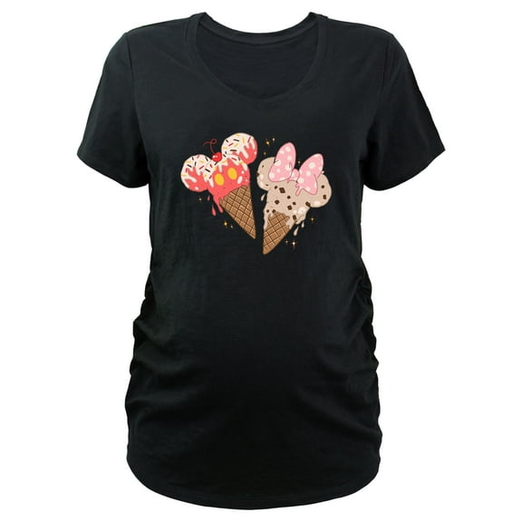 Women's Mickey & Friends Ice Cream Cones Couple Graphic Maternity T-Shirt