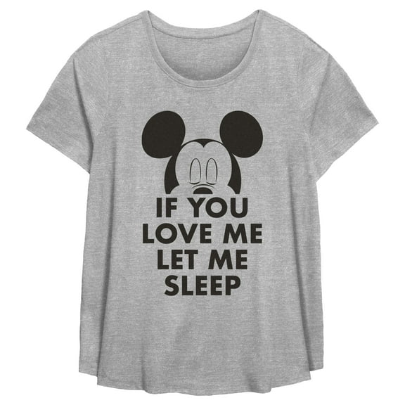 Women's Mickey & Friends If You Love Me Let Me Sleep Quote  Graphic T-Shirt