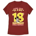 thumbnail image 1 of Women's Mickey & Friends It's My 18th Birthday Graphic Tee Red X Large, 1 of 4