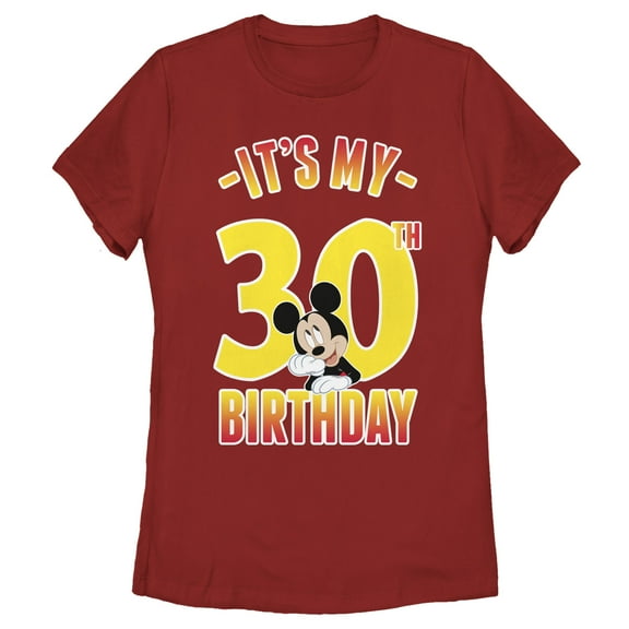 Women's Mickey & Friends It's My 30th Birthday  Graphic Tee Red Small