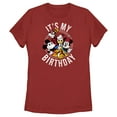 thumbnail image 1 of Women's Mickey & Friends It's My Birthday Group Shot  Graphic Tee Red Large, 1 of 4