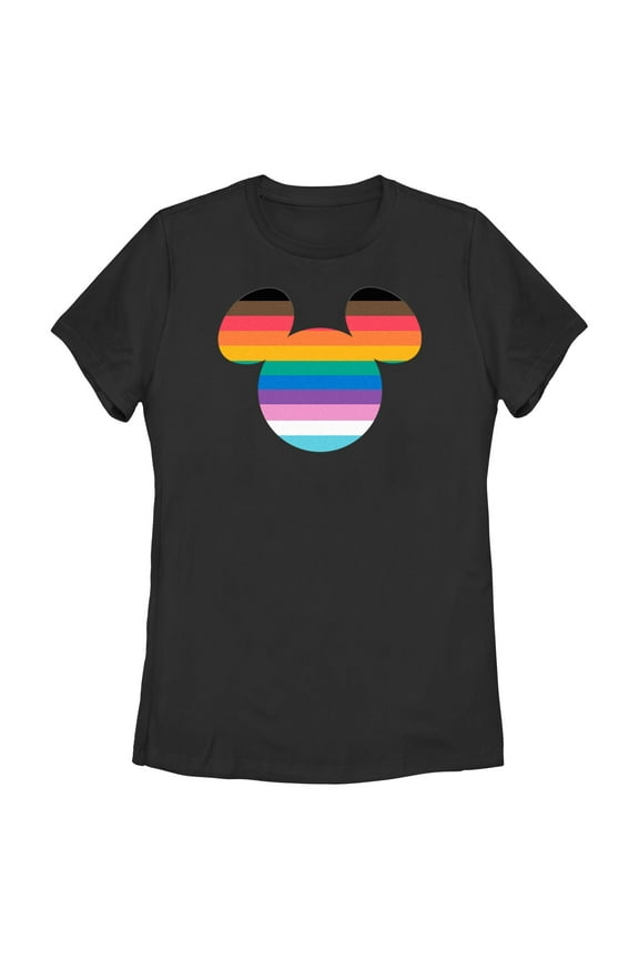 Women's Mickey & Friends LGBTQIA+ Pride Flag Logo Graphic T-Shirt