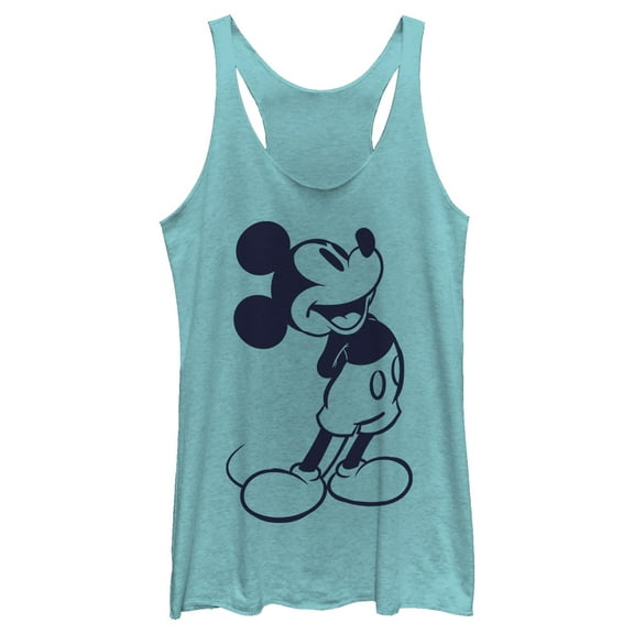 Women's Mickey & Friends Large Black and White Mousey  Racerback Tank Top