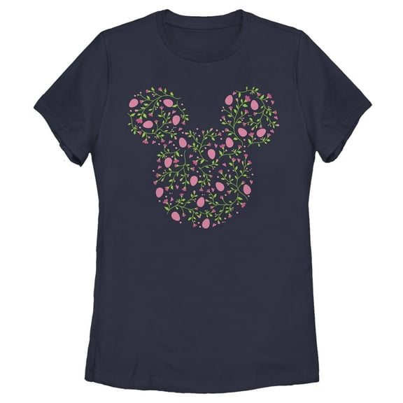 Women's Mickey & Friends Mickey and Friends Egg Silhouette  Graphic Tee Navy Blue Large