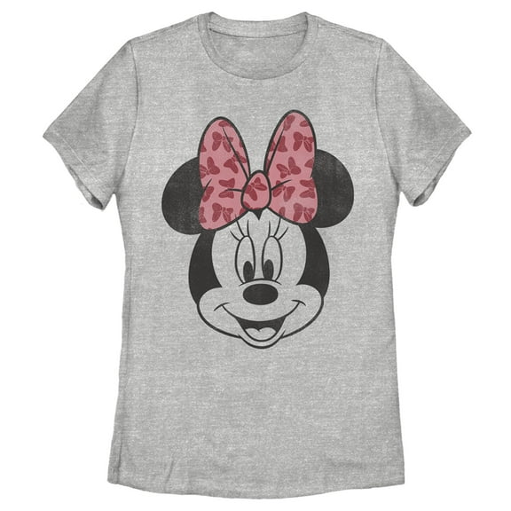Disney Women's Minnie Mouse Cheetah Print Bow Graphic Tee,
